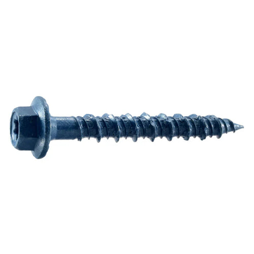 Monster Fastener Blue Ruspert Coated Steel Star Drive Hex Washer Head TorqueMaster Masonry Screws