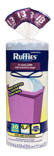 Ruffies Tall Kitchen Trash Bags 13 Gallon (13 Gallon)