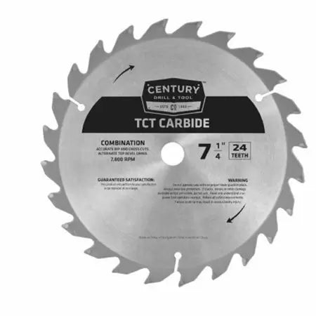 Century Drill And Tool Carbide Tip Circular Saw Blade 7-1/4 in. x 24T (7-1/4 x 24T)