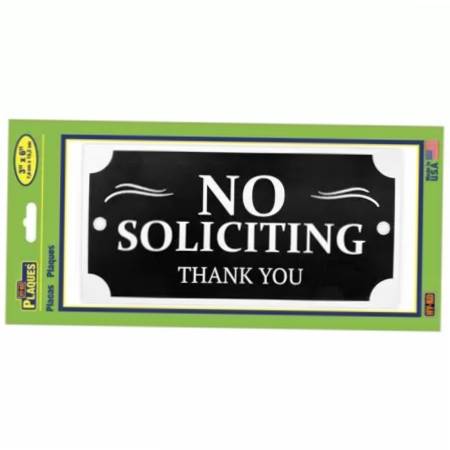 Hy-Ko No Soliciting Plaque 3” x 6”, Plastic, Includes Adhesive Tape (3” x 6”)