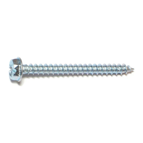 Monster Fastener Zinc Slotted Hex Washer Head Sheet Metal Screws