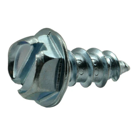 Monster Fastener Zinc Slotted Hex Washer Head Sheet Metal Screws