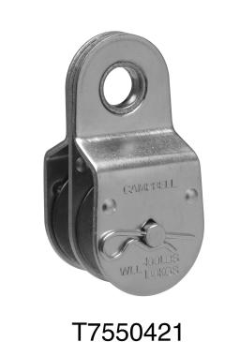 Campbell 1-1/2 Heavy Duty Steel Pulley, Double Sheave, Fixed Eye