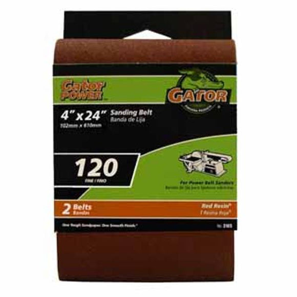 Gator Aluminum Oxide sanding belts 4 X 24 120 Grit