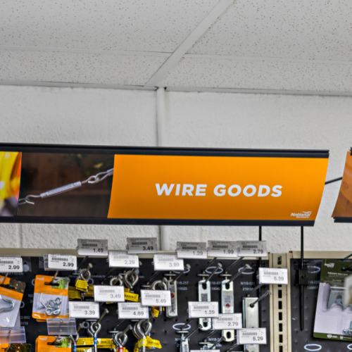 A glimpse of our wire goods section in the hardware department.