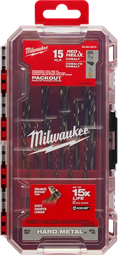 Milwaukee RED HELIX™ Cobalt Drill Bit Set – 15PC