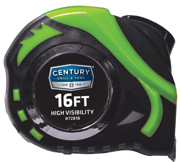 Century Drill And Tool Tape Measure High Visibility 16ft Length 3/4″ Blade Width