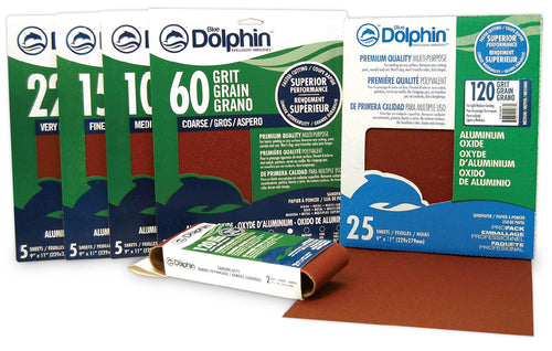 Linzer Blue Dolphin Aluminum Oxide Sandpaper 9 in. x 11 in., 220 Grit, 25 Pack (9 x 11)