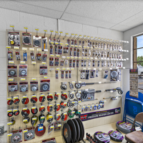 Our pressure washer center filled with wands, adjustable chemical injector kits, nozzle tips, and more.