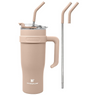 Wellness Double Wall Stainless Steel Tumbler with Straw and Handle