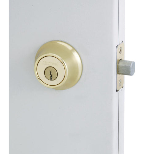 Kwikset Polished Brass Single Cylinder Deadbolt