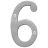 Hy-Ko Prestige Series 4 In. Satin Nickel House Number Six