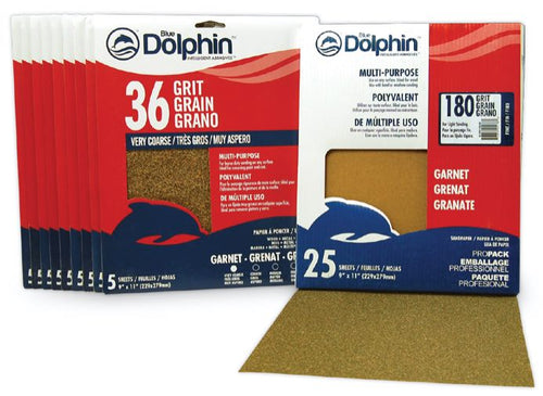 Blue Dolphin Natural Garnet 220 Grit 5 Pack 9 x 11 (9 x 11)