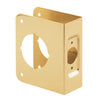 Prime-Line 1-3/4 in. x 4-1/2 in. Thick Solid Brass Lock and Door Reinforcer, 2-1/8 in. Single Bore, 2-3/8 in. Backset