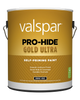 Valspar® Pro-Hide® Gold Ultra Interior Self-Priming Paint Flat 1 Gallon Super One Coat White (1 Gallon, Super One Coat White)