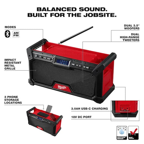 Milwaukee M18™ Bluetooth® Jobsite Radio (18V)