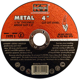 K-T Industries Cutting Wheel 4 X 1/16 X 5/8