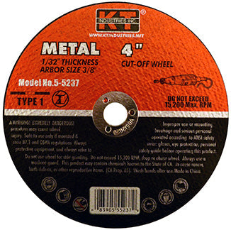 K-T Industries Cutting Wheel 4 X 1/32 X 3/8